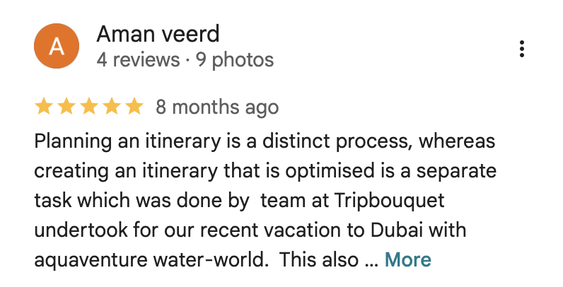 Google review from Aman Veerd